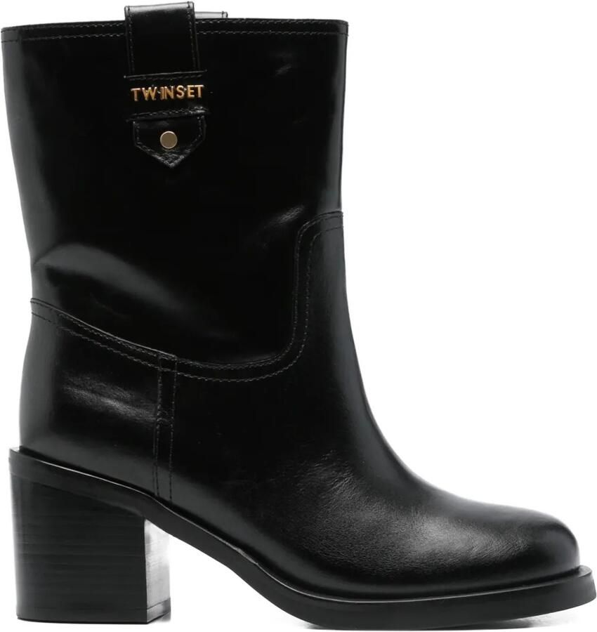 TWINSET 70 mm enkellaarzen met blokhak Zwart