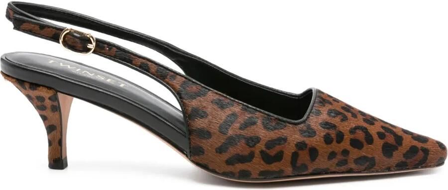 TWINSET 70 mm slingback pumps met luipaardprint Bruin