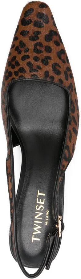 TWINSET 70 mm slingback pumps met luipaardprint Bruin - Foto 5