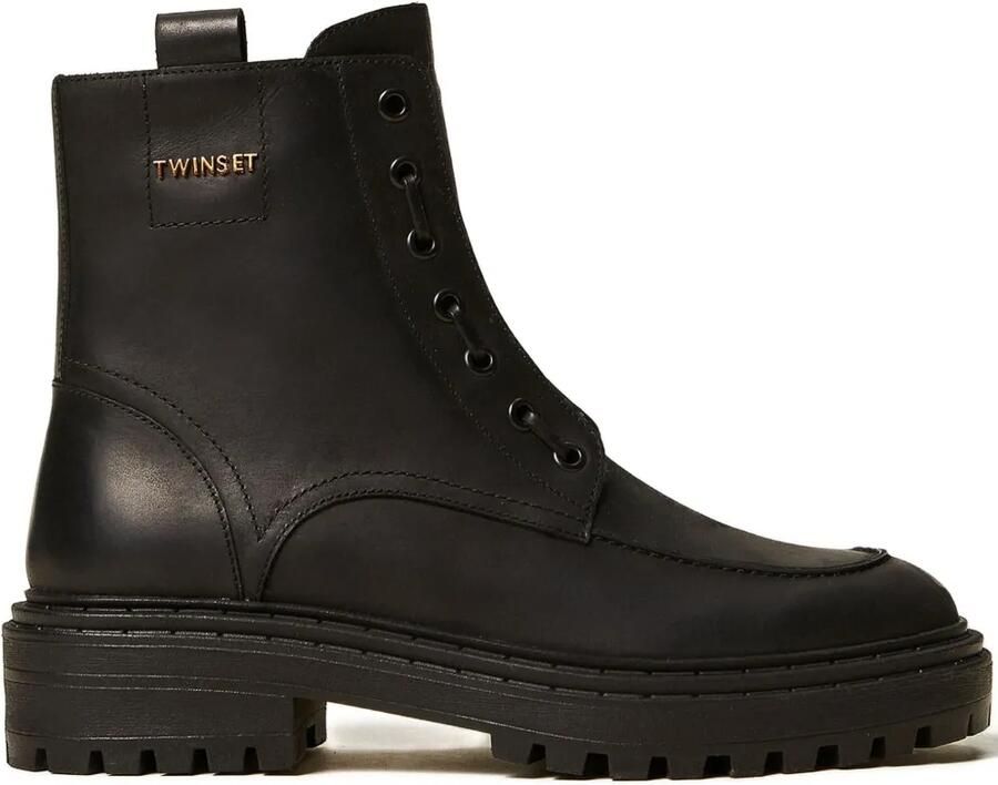 TWINSET Chunky veterlaarzen Zwart
