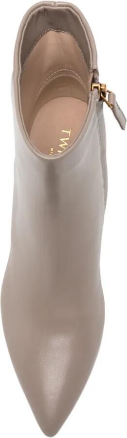 TWINSET Leren enkellaarzen Beige - Foto 3