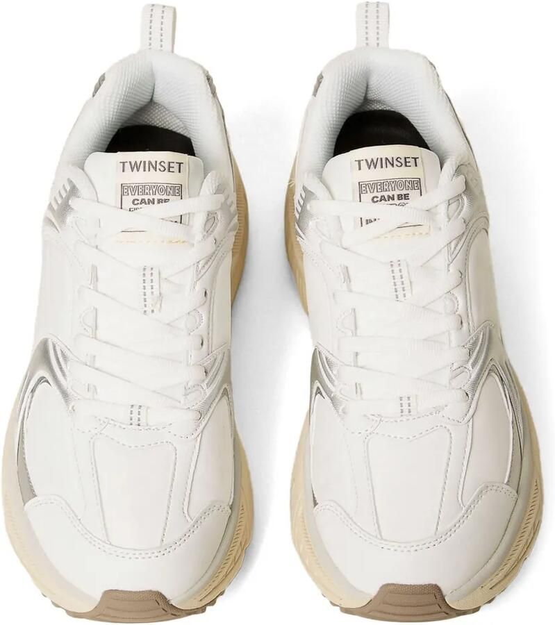 TWINSET Fessura sneakers met metallic vlak Wit