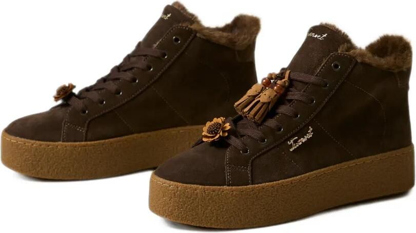 TWINSET high-top leather trainers Bruin - Foto 4