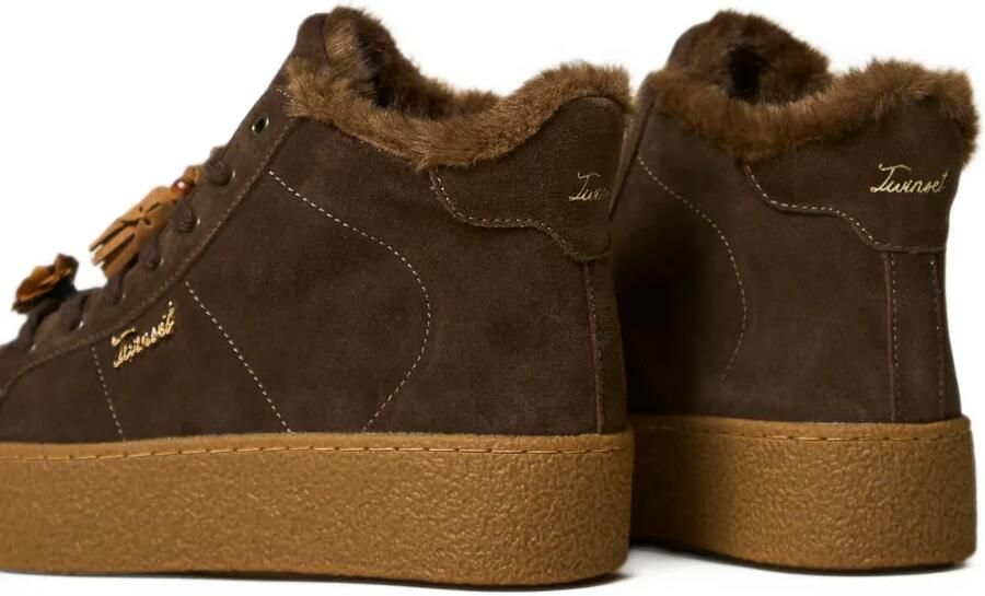 TWINSET high-top leather trainers Bruin - Foto 3