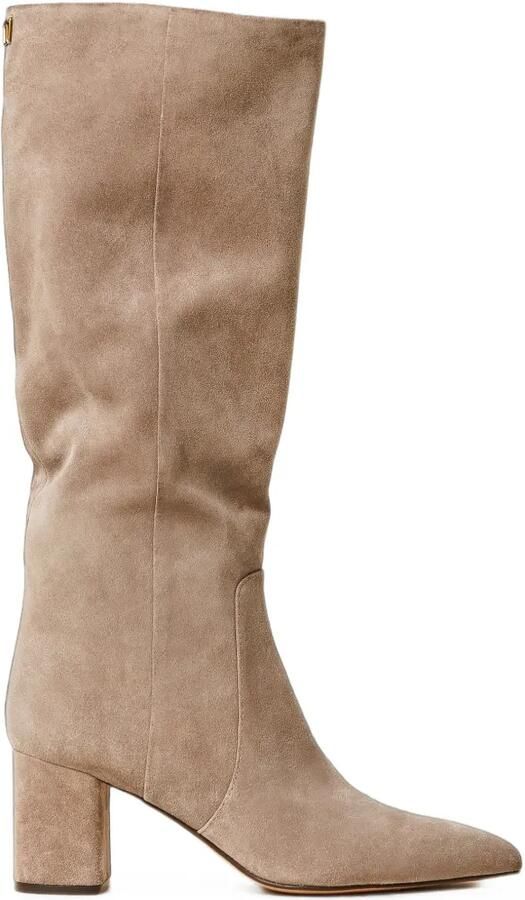 TWINSET Hoge suède laarzen Beige