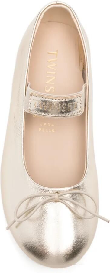 TWINSET Kids Ballerina's met strikdetail Zilver - Foto 3