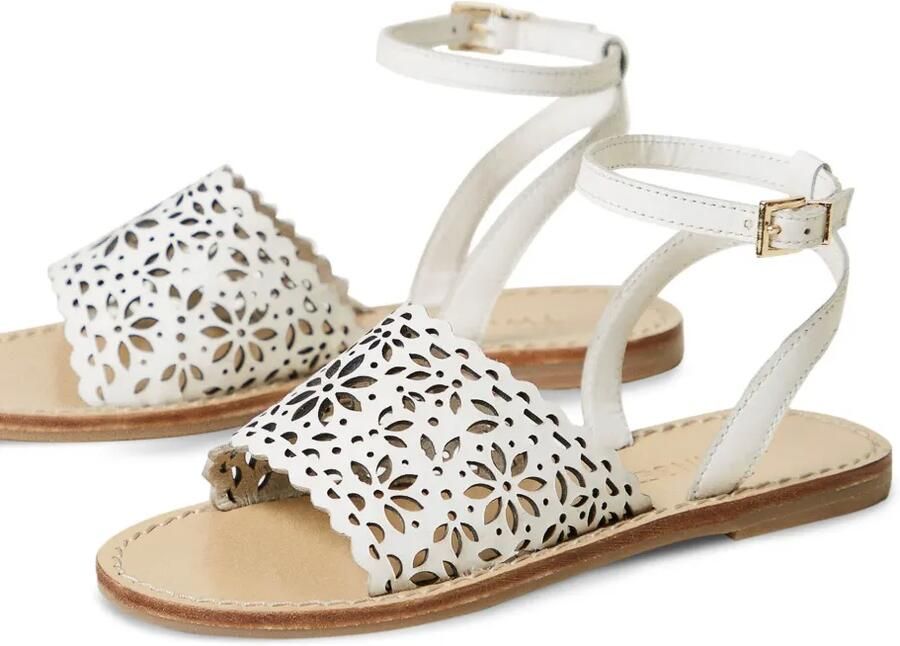 TWINSET Kids Gelaagde leren sandalen 00808_ICE - Foto 3