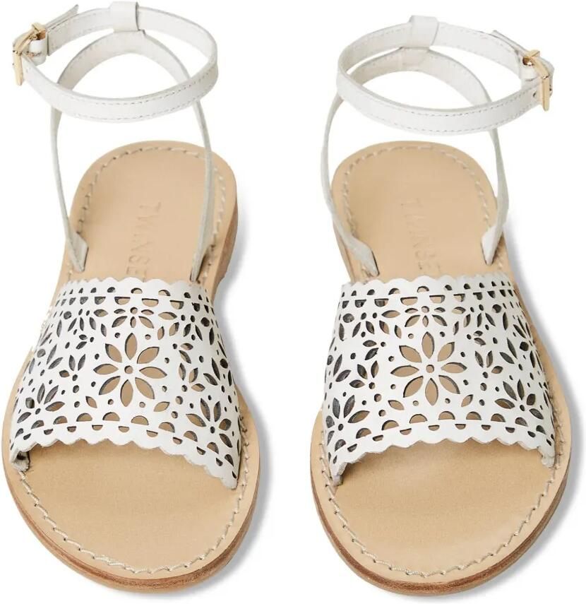 TWINSET Kids Gelaagde leren sandalen 00808_ICE - Foto 2
