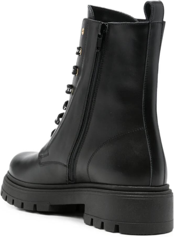 TWINSET Kids Leren combat boots met logo Zwart - Foto 2