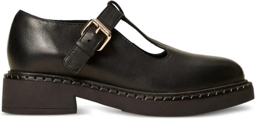 TWINSET Kids Leren loafers met gesp Zwart