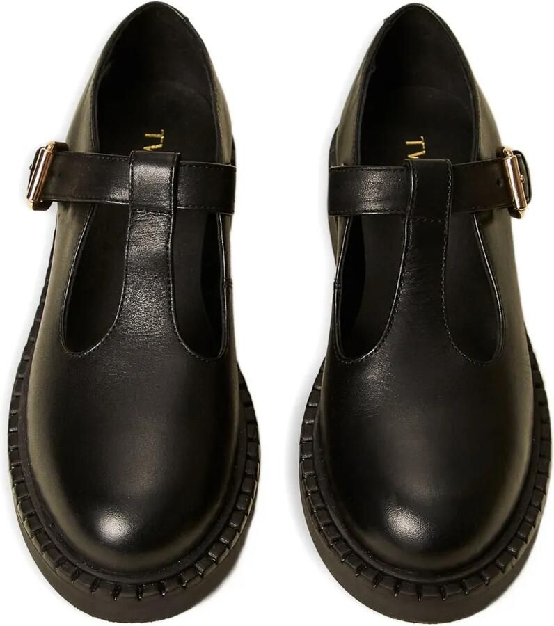 TWINSET Kids Leren loafers met gesp Zwart - Foto 2