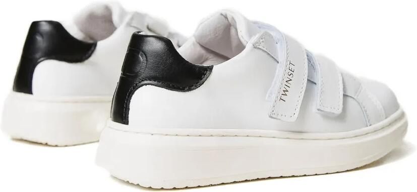 TWINSET Kids Leren sneakers met dubbele bandjes Wit