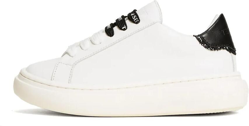 TWINSET Kids Leren sneakers met logo Wit