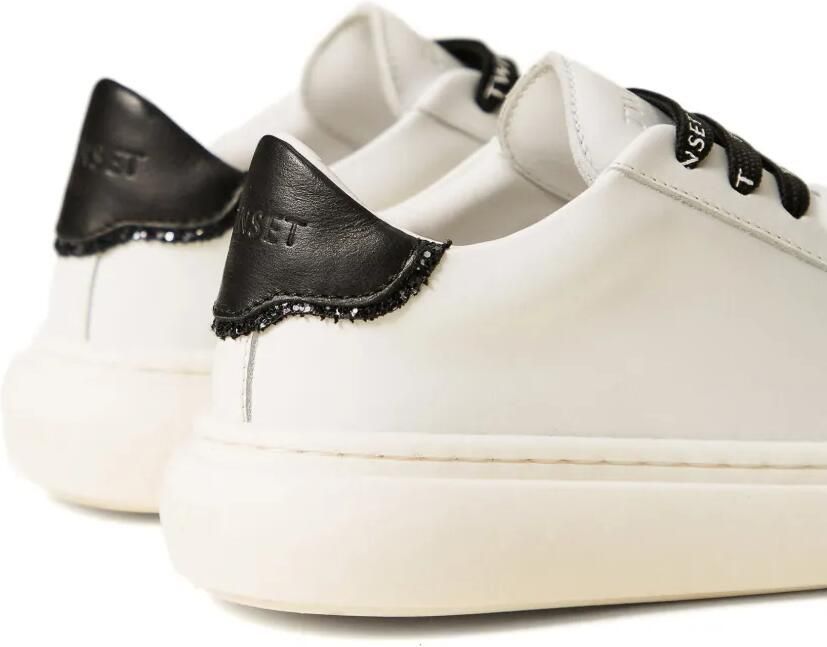 TWINSET Kids Leren sneakers met logo Wit - Foto 4