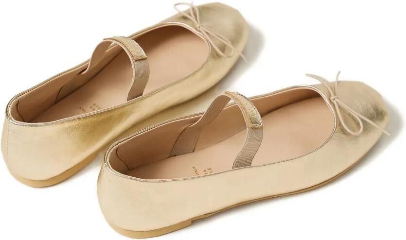 TWINSET Kids Mary Jane leren ballerina's met strikdetail Goud - Foto 4