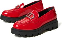 TWINSET Kids Oval T lakleren loafers Rood