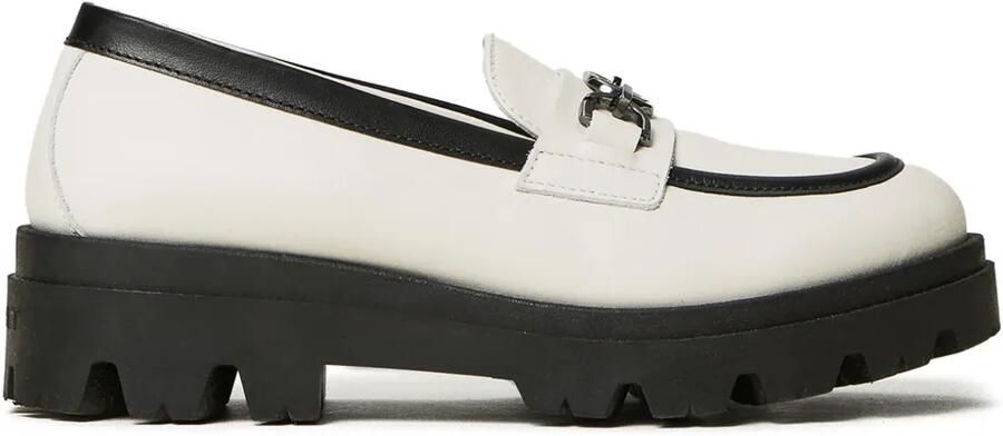 TWINSET Kids Oval T leren loafers Wit