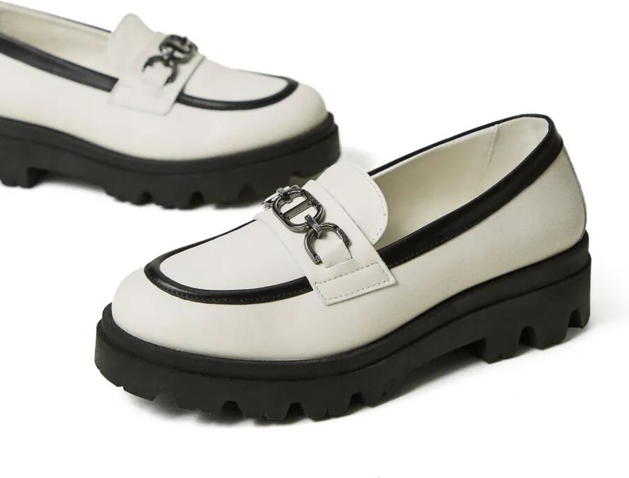 TWINSET Kids Oval T leren loafers Wit - Foto 3