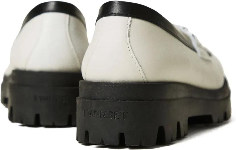TWINSET Kids Oval T leren loafers Wit - Foto 4