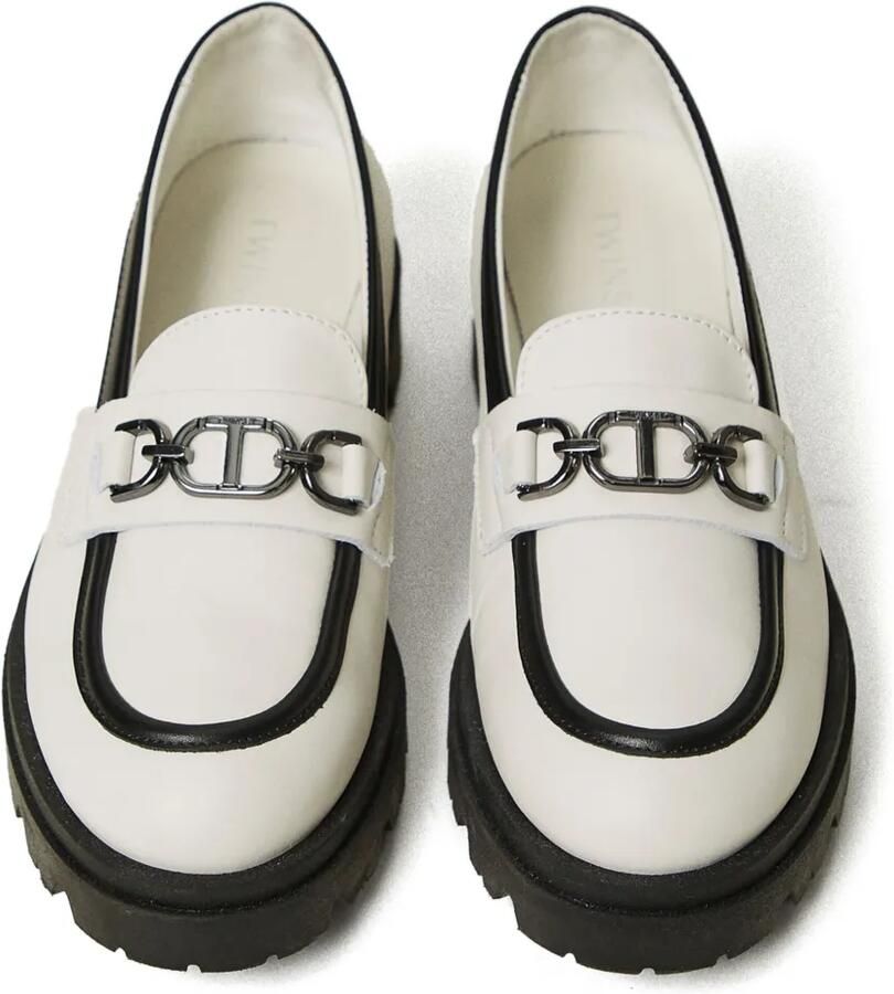 TWINSET Kids Oval T leren loafers Wit - Foto 2