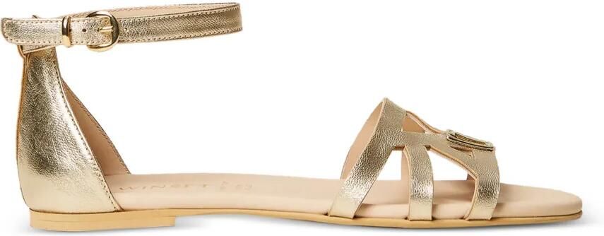 TWINSET Kids Sandalen met leren bandje Goud