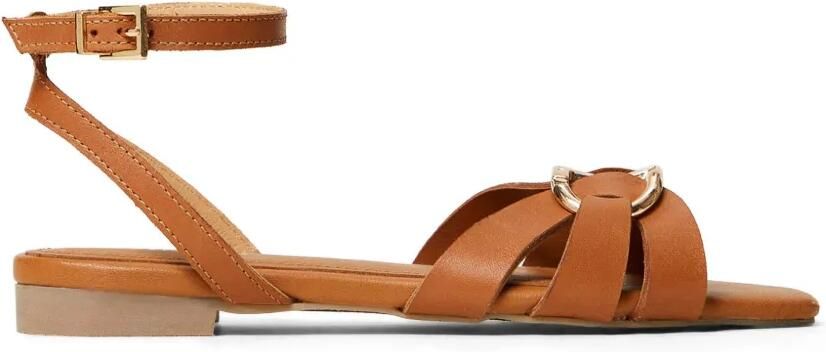 TWINSET Kids Sandalen met logoplakkaat Bruin