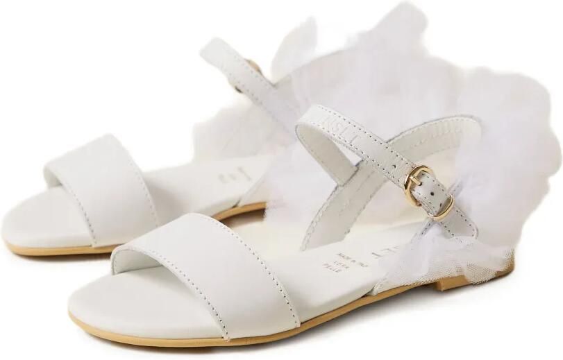 TWINSET Kids Sandalen met tulen applicatie en gesp Wit