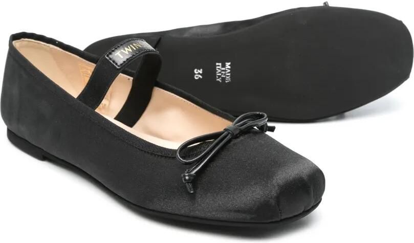 TWINSET Kids Satijnen ballerina's Zwart