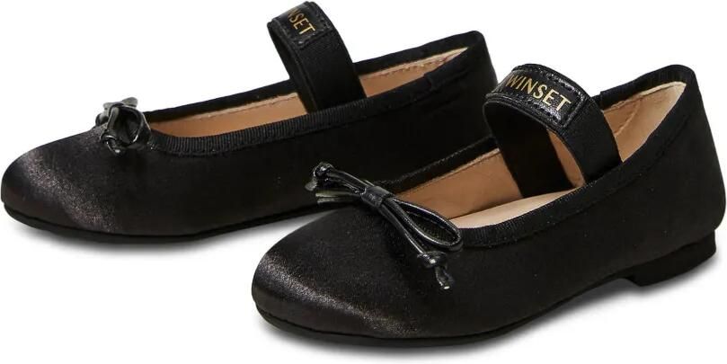 TWINSET Kids Satijnen ballerina's Zwart - Foto 4