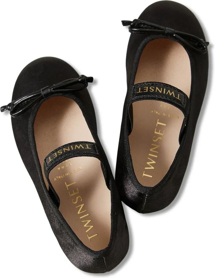 TWINSET Kids Satijnen ballerina's Zwart - Foto 3