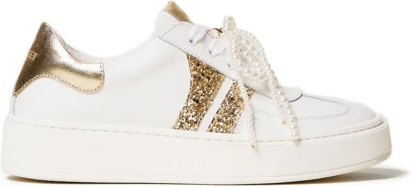 TWINSET Kids Sneakers met glitter-detail Wit