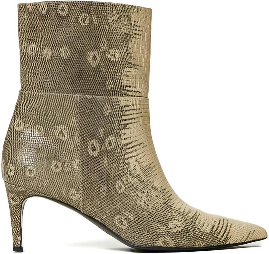 TWINSET Laarzen met hagedissenprint en puntige neus Goud
