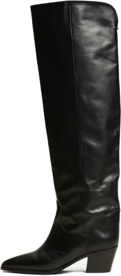 TWINSET leather thigh-high boots Zwart