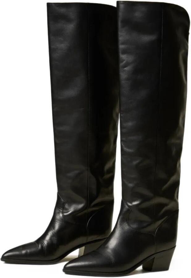 TWINSET leather thigh-high boots Zwart - Foto 2