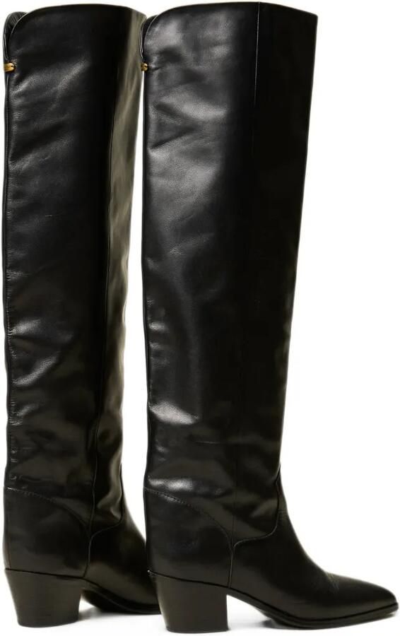TWINSET leather thigh-high boots Zwart - Foto 3
