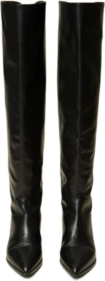 TWINSET leather thigh-high boots Zwart - Foto 4