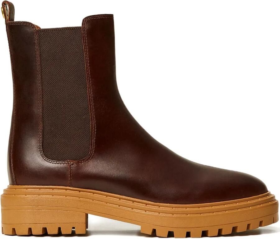 TWINSET Leren Chelsea laarzen Bruin