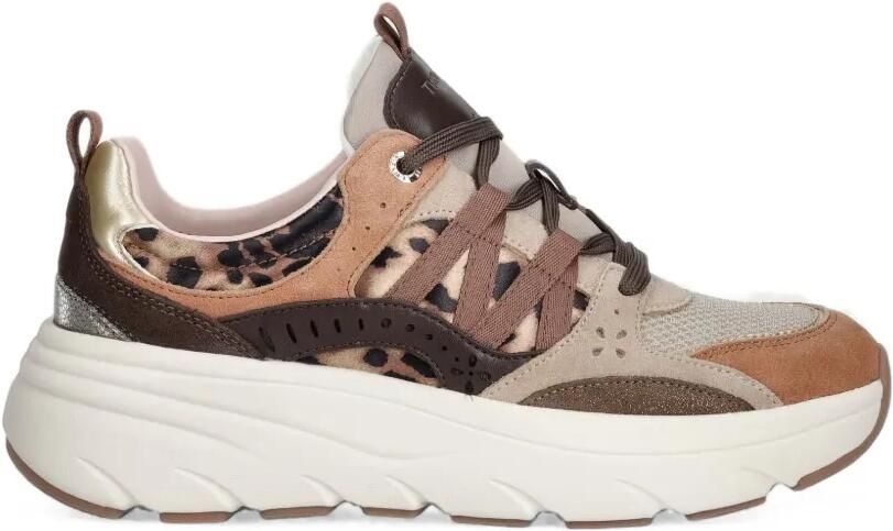 TWINSET Leren hardloopsneakers Beige