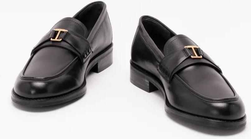 TWINSET Leren loafers met logo Zwart - Foto 3