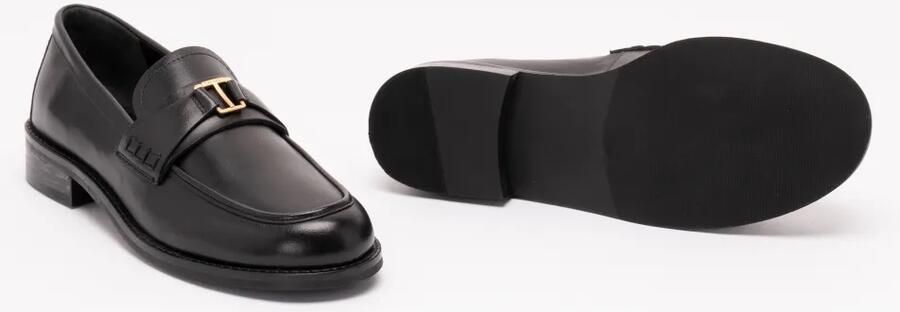 TWINSET Leren loafers met logo Zwart - Foto 4
