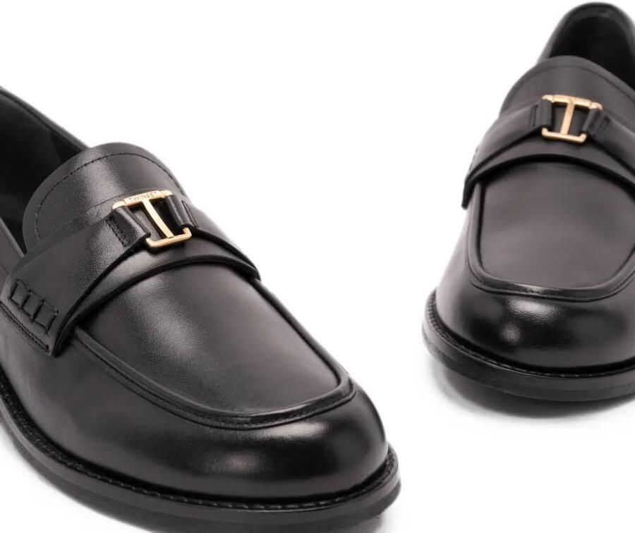 TWINSET Leren loafers met logo Zwart - Foto 2