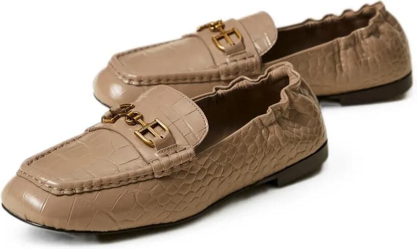 TWINSET Leren mocassins met krokodillen-print Beige - Foto 4