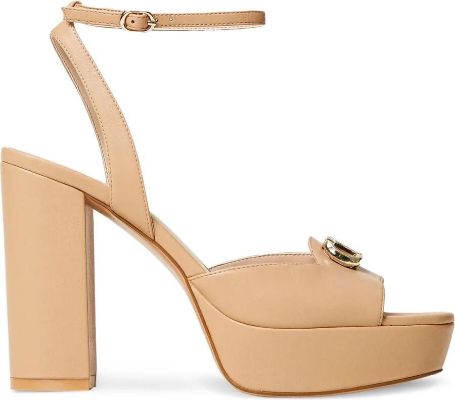 TWINSET Leren sandalen Bruin