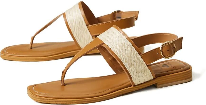 TWINSET Leren sandalen met geweven vlak Bruin - Foto 5
