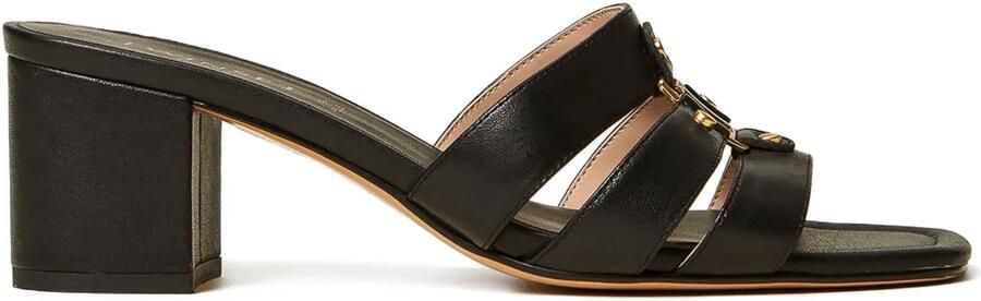 TWINSET Leren sandalen met logodetail Zwart