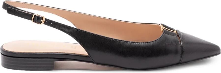 TWINSET Leren slingback ballerina's Zwart