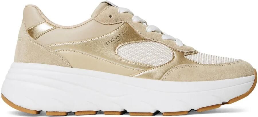 TWINSET Leren sneakers Goud