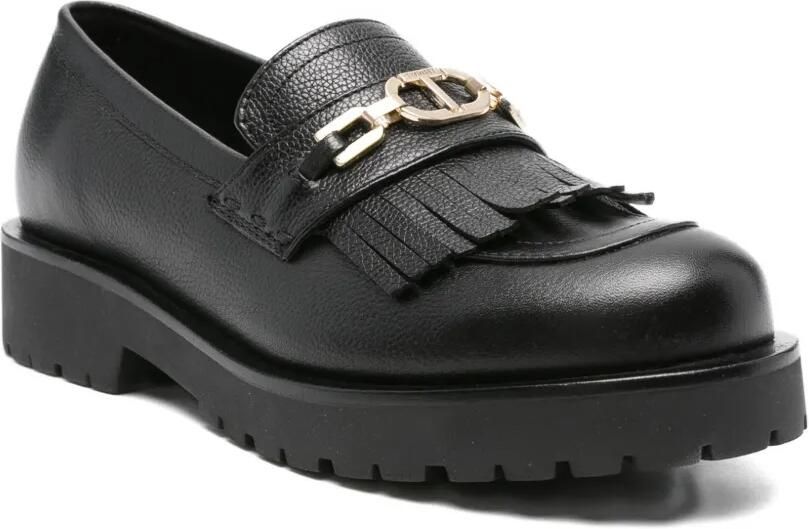 TWINSET Loafers met kwastje en logoketting Zwart