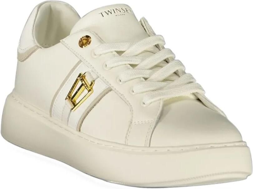 TWINSET logo-plaque platform sneakers Beige - Foto 3