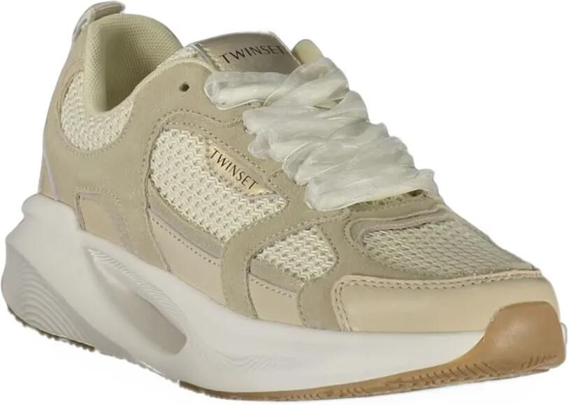 TWINSET mesh panelled sneakers Beige